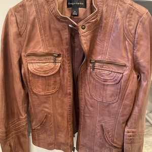 Brown leather jacket